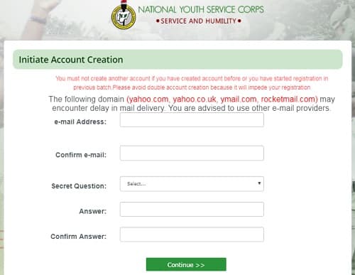 nysc registration form
