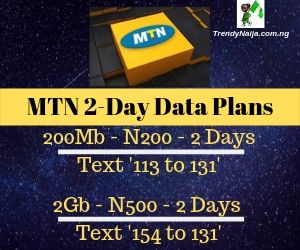 MTN 2-day data plans