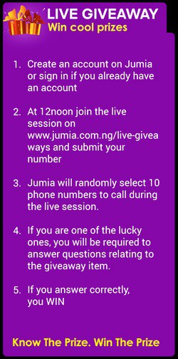 Jumia live giveaway